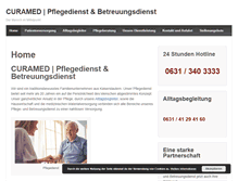 Tablet Screenshot of curamed-pflegedienst.de